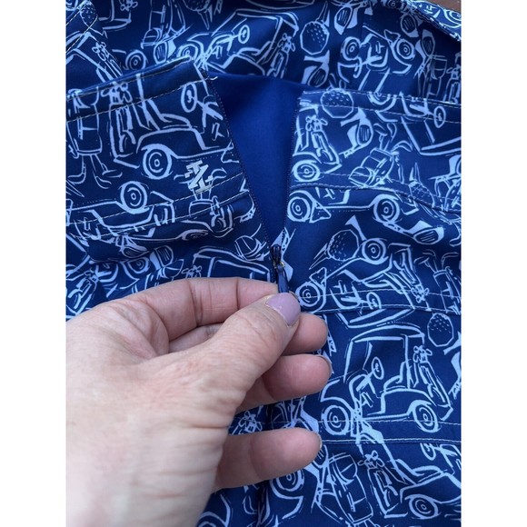 IZOD Golf Womens Skort Skirt Size 16 Blue and White Golf Cart Print - Picture 4 of 7
